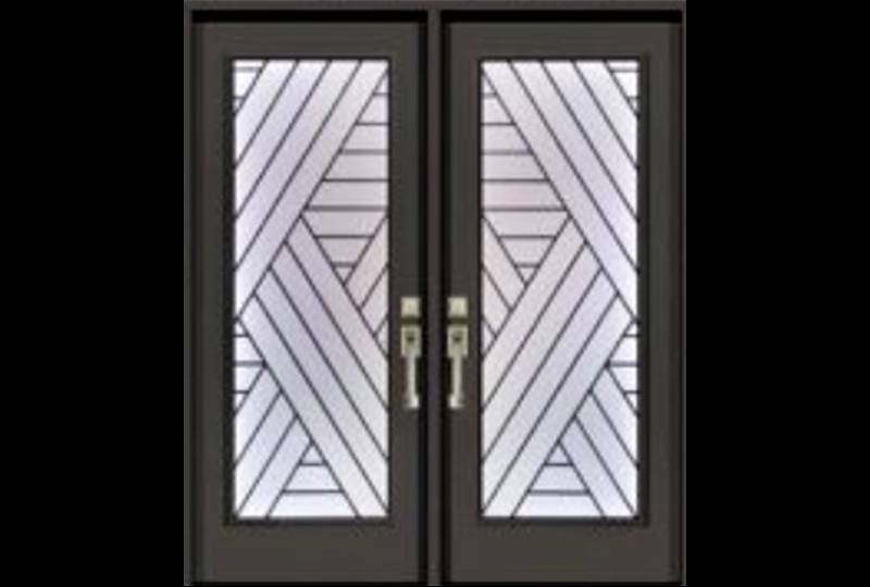 Axis geometric frosted glass door insert design