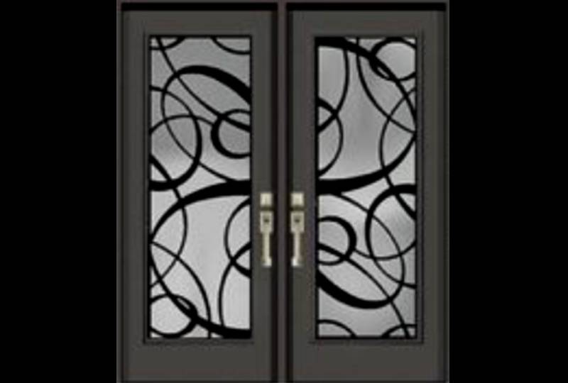 Blazer decorative curved glass door insert design
