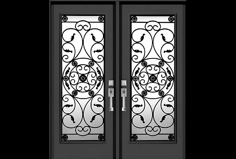 Destiny ornate wrought-iron glass door insert design