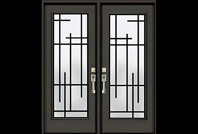 Enigma modern geometric glass door insert design