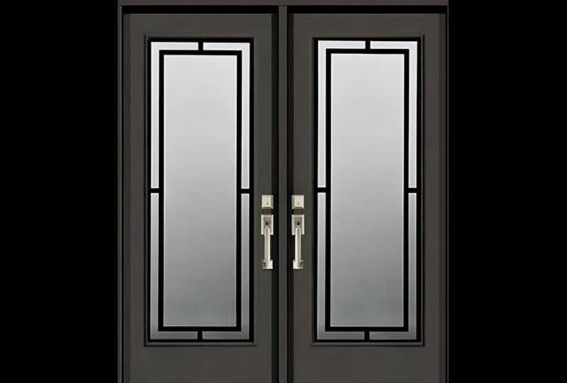 Neo minimalist privacy glass door insert design