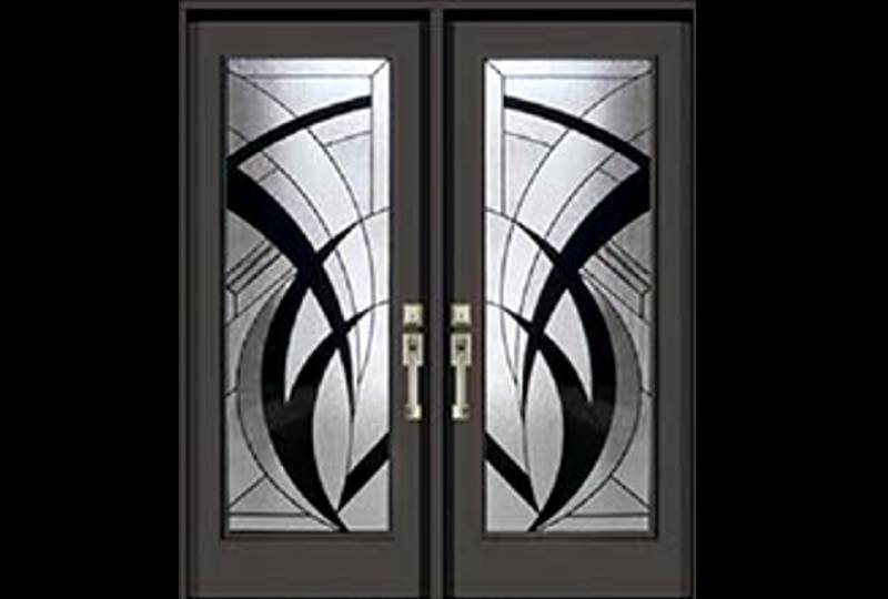 Radiance abstract geometric glass door insert design