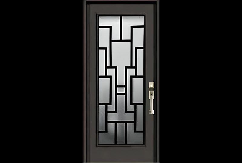 Zen bold geometric glass door insert design